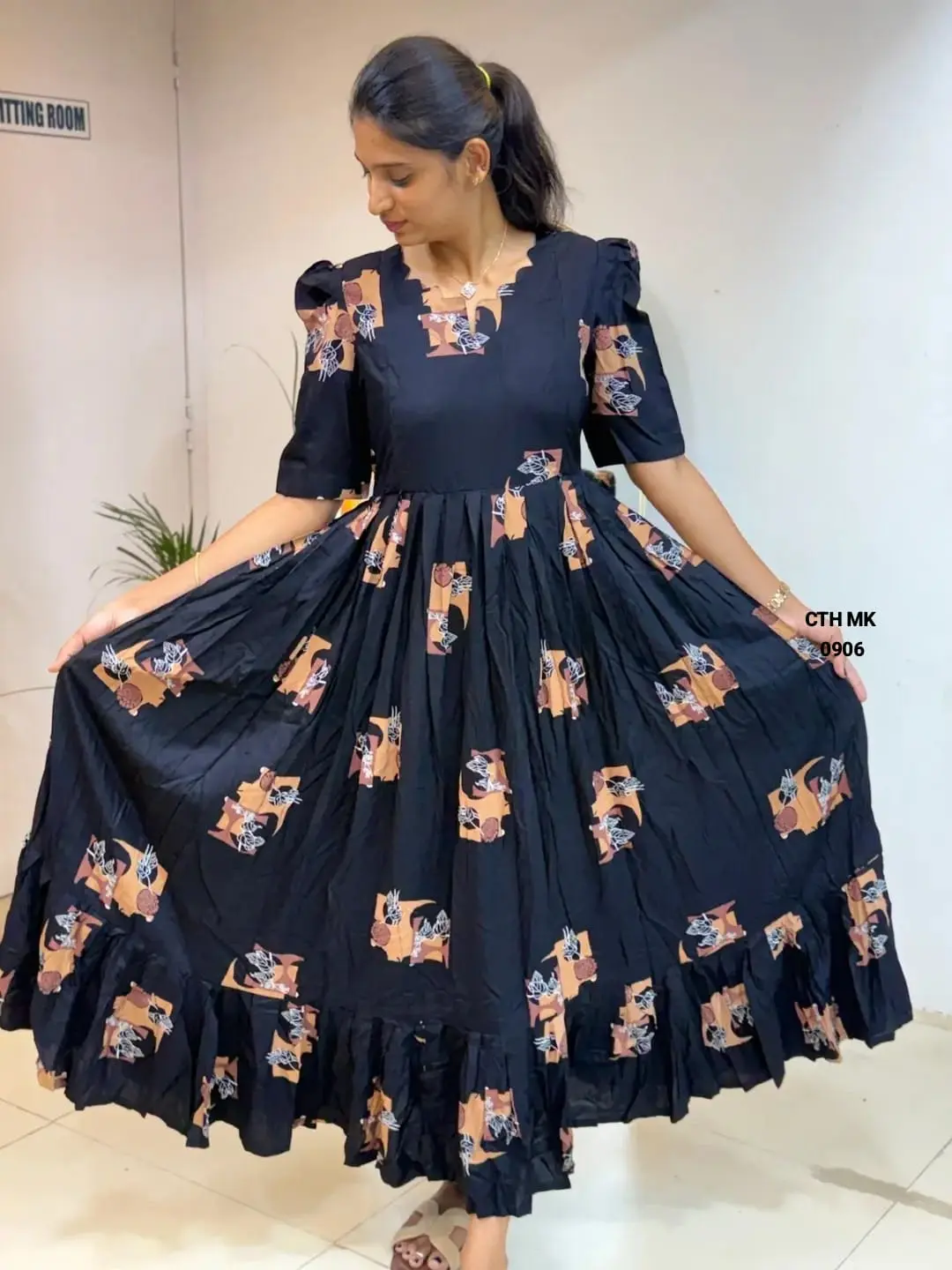 Summer Bloom Soft Cotton Midi Gown